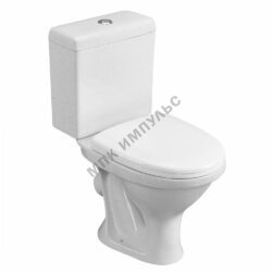 Унитаз-компакт косой выпуск нижний подвод с арматурой 1/реж слив кнопка с сиденьем полипропилен крап на белом Форвард Santeri 1.P205.2.S01.00B.F