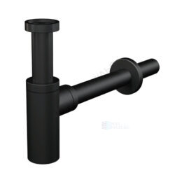 Сифон для умывальника бутылочный латунь 1 1/4"x32 с прямой трубкой 32 черный матовый без выпуска DESIGN Alca Plast A400BLACK
