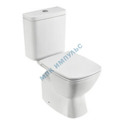 Унитаз-компакт горизонтальный выпуск нижний подвод с арматурой 2/реж слив кнопка с сиденьем дюропласт микролифт белый Нео Rimless Santek 1.WH30.2.418