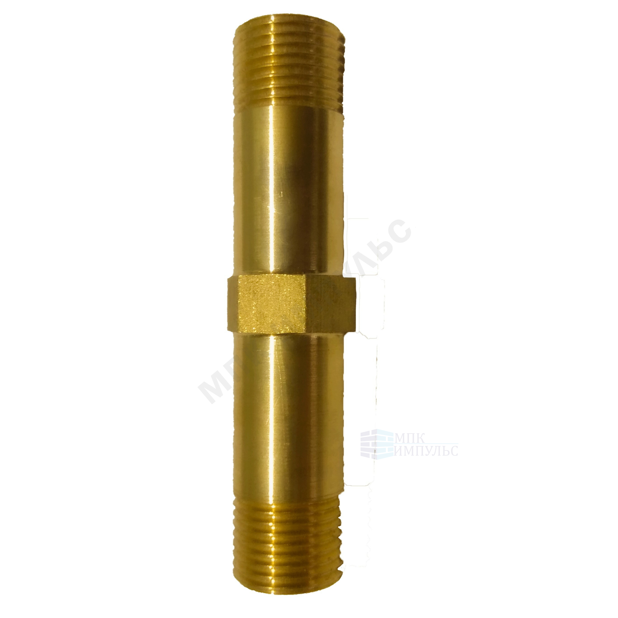Удлинитель латунь Ду 15 (1/2") L=100мм НР/НР Апогей 312051