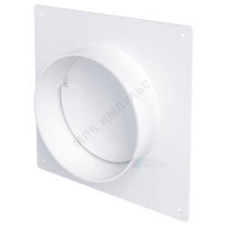 Соединитель круглый D150 с накладной пластиной и обратным клапаном пластик ERA 15SKNPO