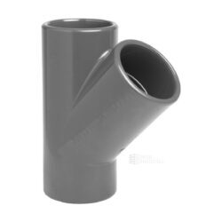 Тройник НПВХ Дн 110х45гр Ру16 серый напорный под клеевое соединение Aquaviva YEE1100