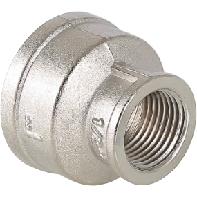 Муфта латунь никель переходная Ду 20х15 (3/4"х1/2") ВР/ВР VALFEX VF.240.N.034.012 — изображение 2
