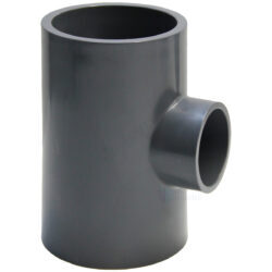 Тройник НПВХ переходной Дн 110х63х90гр Ру16 серый напорный под клеевое соединение Aquaviva TRD110063