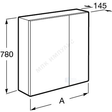 Шкаф зеркальный Ronda 60 белый глянец/антрацит Roca ZRU9302968 — изображение 3