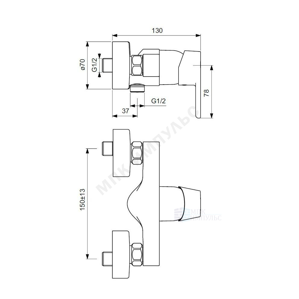 Смеситель для душа одноручный хром VITO Ideal Standard B0411AA — изображение 2