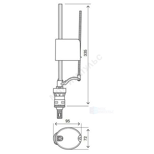 Арматура для бачка наливная Uni Bottom 1/2" нижнее подключение OLI 562162 — изображение 3