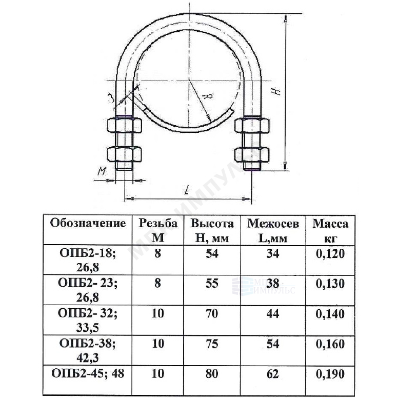 Опора сталь ОПБ-2 подвижная Ду 25 (Дн 32-33,5) КАЗ — изображение 2