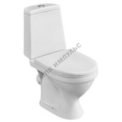 Унитаз-компакт косой выпуск нижний подвод с арматурой 2/реж слив кнопка с сиденьем полипропилен белый Прайм Santeri 1.P205.4.S00.00B.F