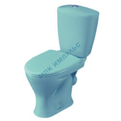 Унитаз-компакт косой выпуск нижний подвод с арматурой 1/реж слив кнопка с сиденьем полипропилен голубой Версия Santeri 1.P401.5.S06.00B.F