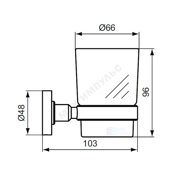 Стакан с держателем матовое стекло IOM хром Ideal Standard A9120AA — изображение 2