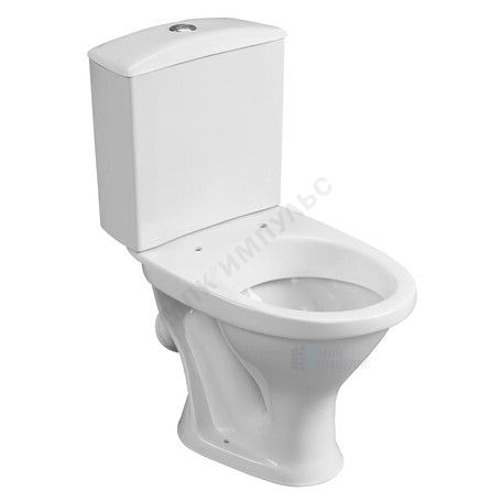 Унитаз-компакт косой выпуск нижний подвод с арматурой 1/реж слив кнопка с сиденьем полипропилен белый Вест Santeri 1.P201.8.S00.00B.F — изображение 2