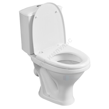 Унитаз-компакт косой выпуск нижний подвод с арматурой 1/реж слив кнопка с сиденьем полипропилен белый Вест Santeri 1.P201.8.S00.00B.F — изображение 3