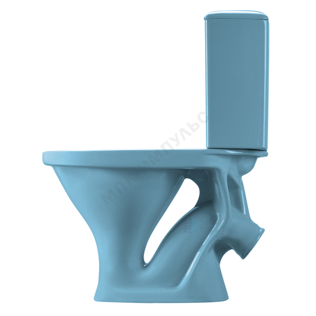 Унитаз-компакт косой выпуск нижний подвод с арматурой 1/реж слив кнопка с сиденьем полипропилен голубой Вест Santeri 1.P201.8.S06.00B.F — изображение 4