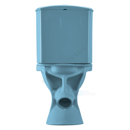 Унитаз-компакт косой выпуск нижний подвод с арматурой 1/реж слив кнопка с сиденьем полипропилен голубой Вест Santeri 1.P201.8.S06.00B.F — изображение 5