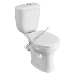 Унитаз-компакт косой выпуск нижний подвод с арматурой 1/реж слив кнопка с сиденьем полипропилен крап на белом Виктория Santeri 1.P301.6.S01.00B.F