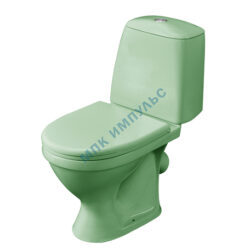 Унитаз-компакт косой выпуск нижний подвод с арматурой 1/реж слив кнопка с сиденьем полипропилен салатовый Соната Santeri 1.P201.2.S04.00B.F