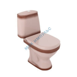 Унитаз-компакт косой выпуск нижний подвод с арматурой 1/реж слив кнопка с сиденьем полипропилен декор беж Соната Santeri 1.P201.2.S07.00B.F