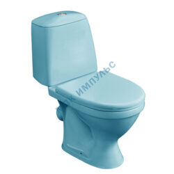 Унитаз-компакт косой выпуск нижний подвод с арматурой 1/реж слив кнопка с сиденьем полипропилен голубой Соната Santeri 1.P201.2.S06.00B.F