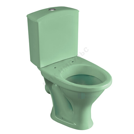 Унитаз-компакт косой выпуск нижний подвод с арматурой 1/реж слив кнопка с сиденьем полипропилен салатовый Вест Santeri 1.P201.8.S04.00B.F — изображение 3