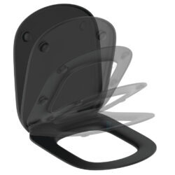 Сиденье для унитаза дюропласт микролифт черное TESI Ideal Standard T3529V3