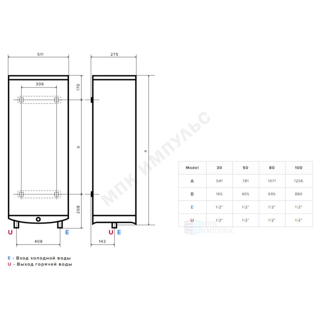 Водонагреватель электрический накопительный 80 л 2 кВт ABS VLS PRO INOX R 80 Ariston 3700687 — изображение 5