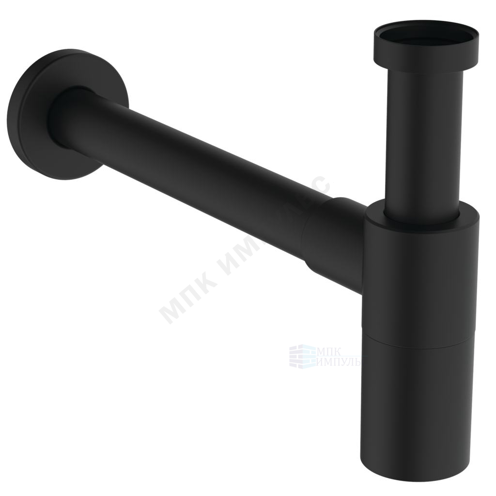 Сифон для умывальника бутылочный латунь 1 1/4"x32 с прямой трубкой 32 черный матовый без выпуска Ideal Standard T4441XG