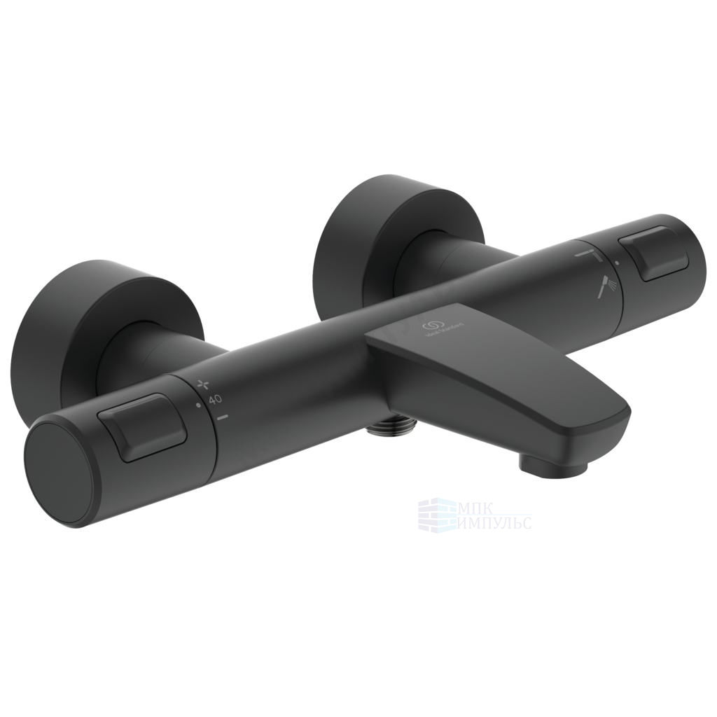 Смеситель для ванны с душем термостат черный CERATHERM T25 Ideal Standard A7544XG