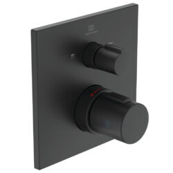 Смеситель встраиваемый для ванны с душем термостат черный CERATHERM T100 Ideal Standard A7522XG