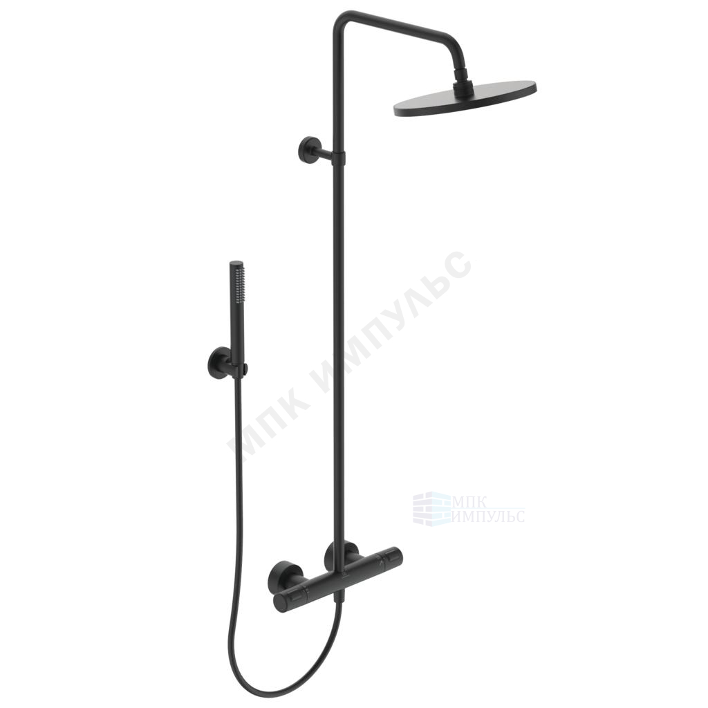 Система душевая с термостатическим смесителем черный матовый CERATHERM T25 Ideal Standard BC748XG