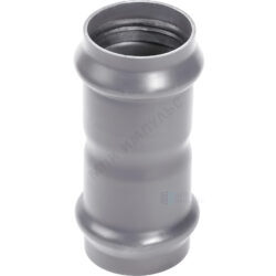 Муфта НПВХ SDR26 соединительная Дн 160 Ру10 серая напорная раструбная под соединение с уплотнительным кольцом в/к Хемкор 2180006