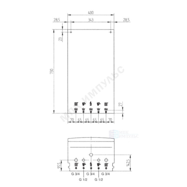 Котел настенный газовый конвекционный 24 кВт двухконтурный ECO Four 24 BAXI CSE46224354 — изображение 2