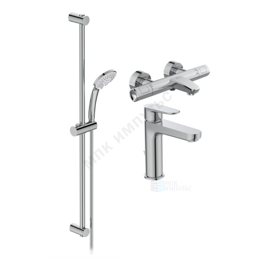 Промо-комплект для ванны с душем хром CERATHERM T100 Ideal Standard BC985AA