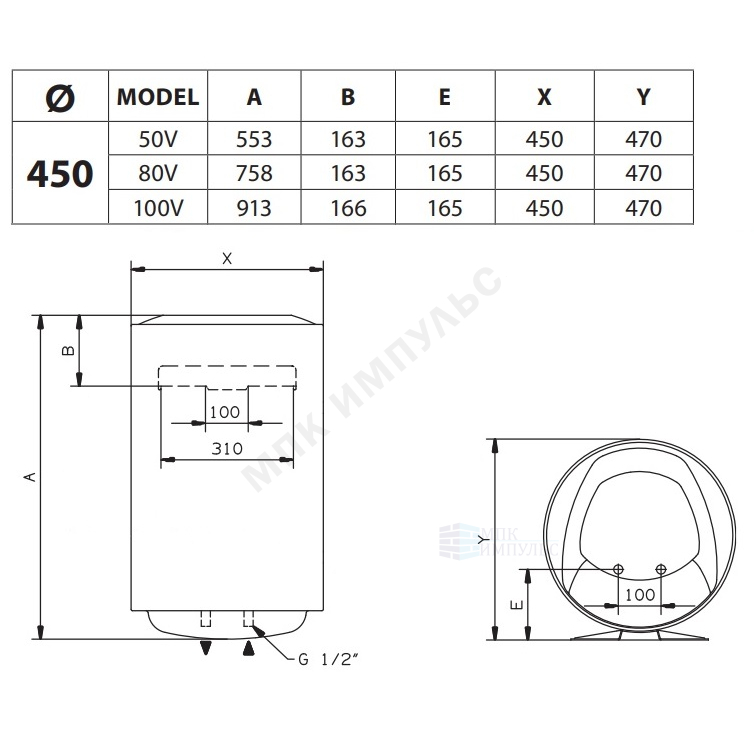 Водонагреватель электрический накопительный 80 л 2,5 кВт PRO1 ECO INOX ABS PW 80 V Ariston 3700548 — изображение 2