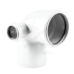 Отвод PP-M с выходом левый и правый бесшумный белый Дн 110х50х87гр б/нап в/к RTP (РосТурПласт) 29093