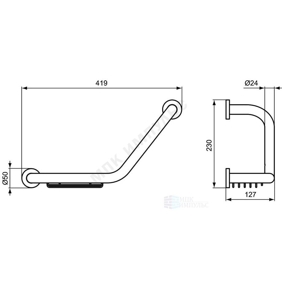 Поручень с мыльницей IOM хром Ideal Standard A9114AA — изображение 3