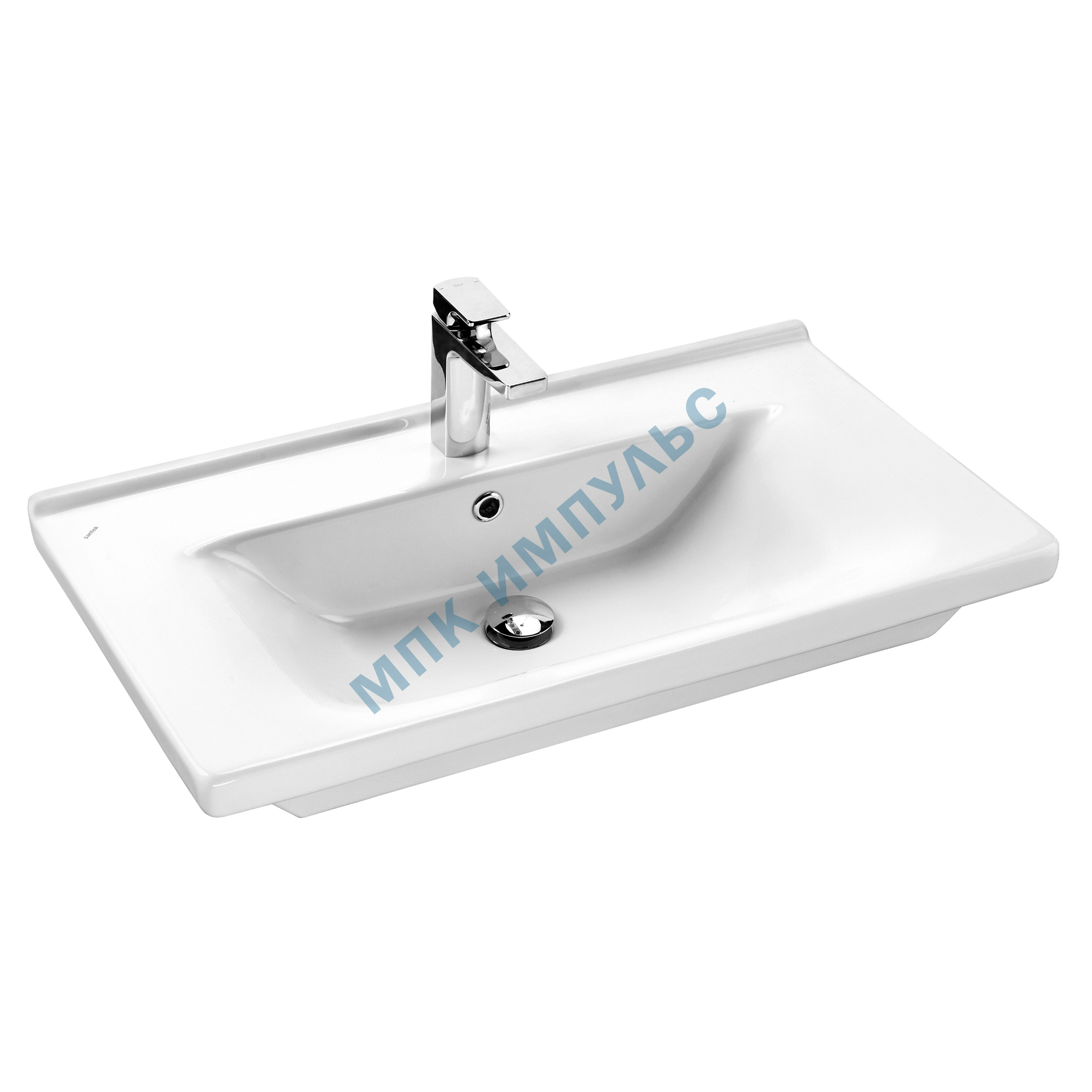 Умывальник мебельный Миранда 80 1 отверстие под смеситель по центру Santek 1.WH30.2.251