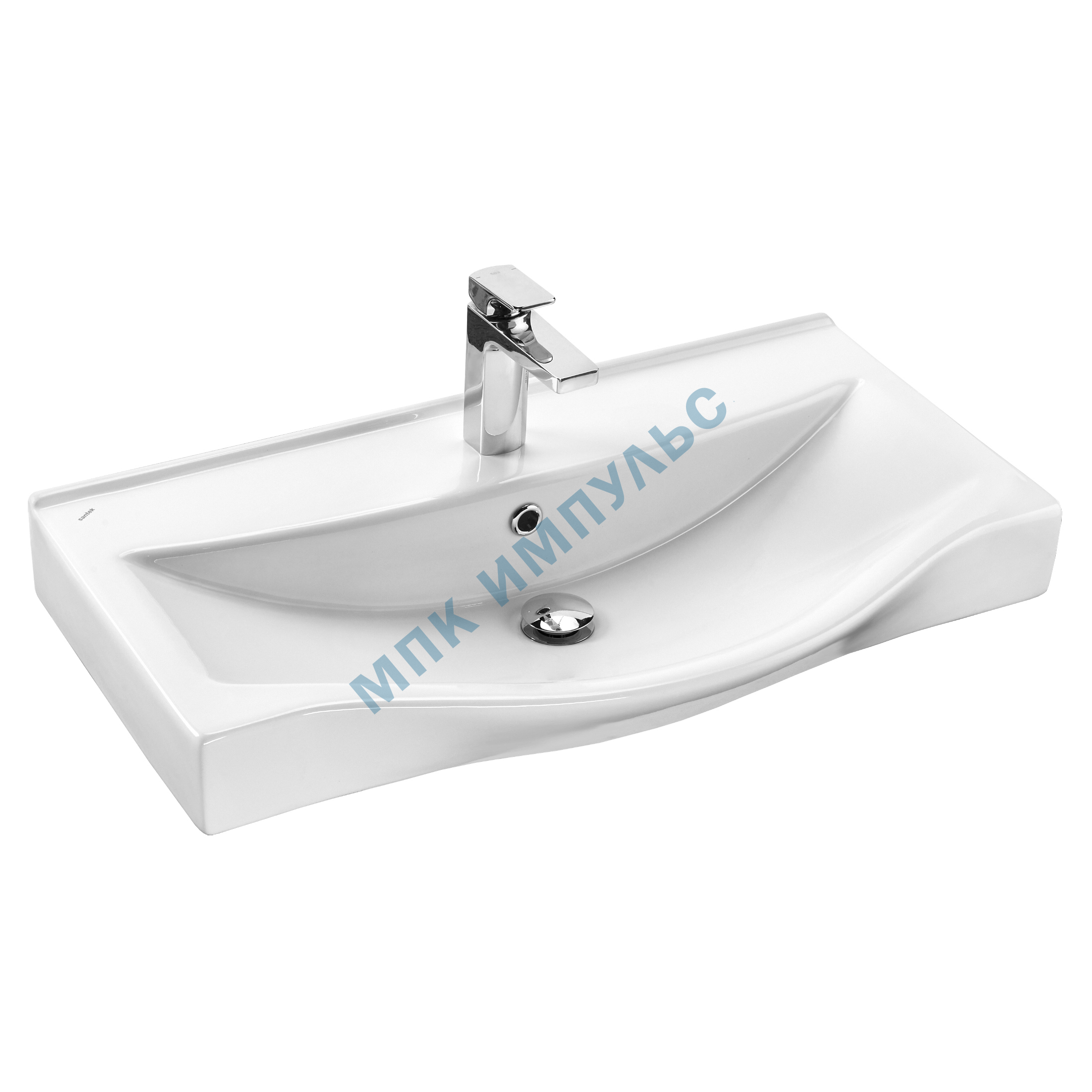 Умывальник мебельный Беверли 80 1 отверстие под смеситель по центру Santek 1.WH30.2.422