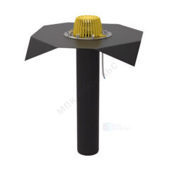 Воронка кровельная с вертикальным выпуском PP Дн 110 с листвоуловителем, прижимным фланцем из нержавеющей стали, электрообогревом Татполимер ТП-01.100/6/B-Э