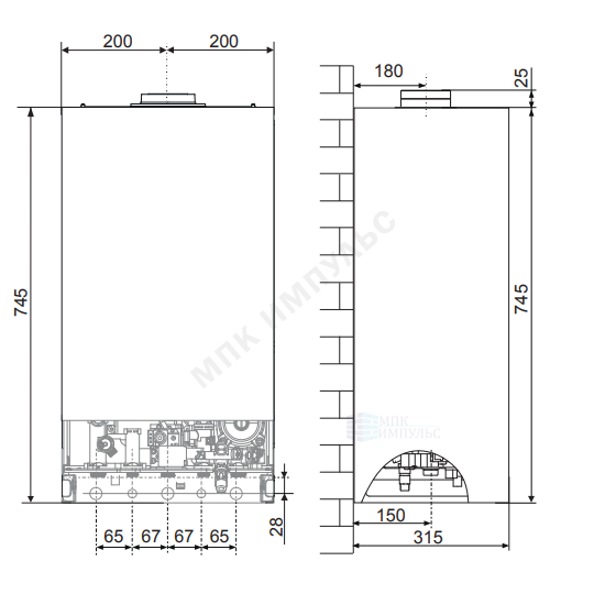 Котел настенный газовый конвекционный 28.7 кВт двухконтурный CARES XC 24 FF Ariston 3301682 — изображение 2