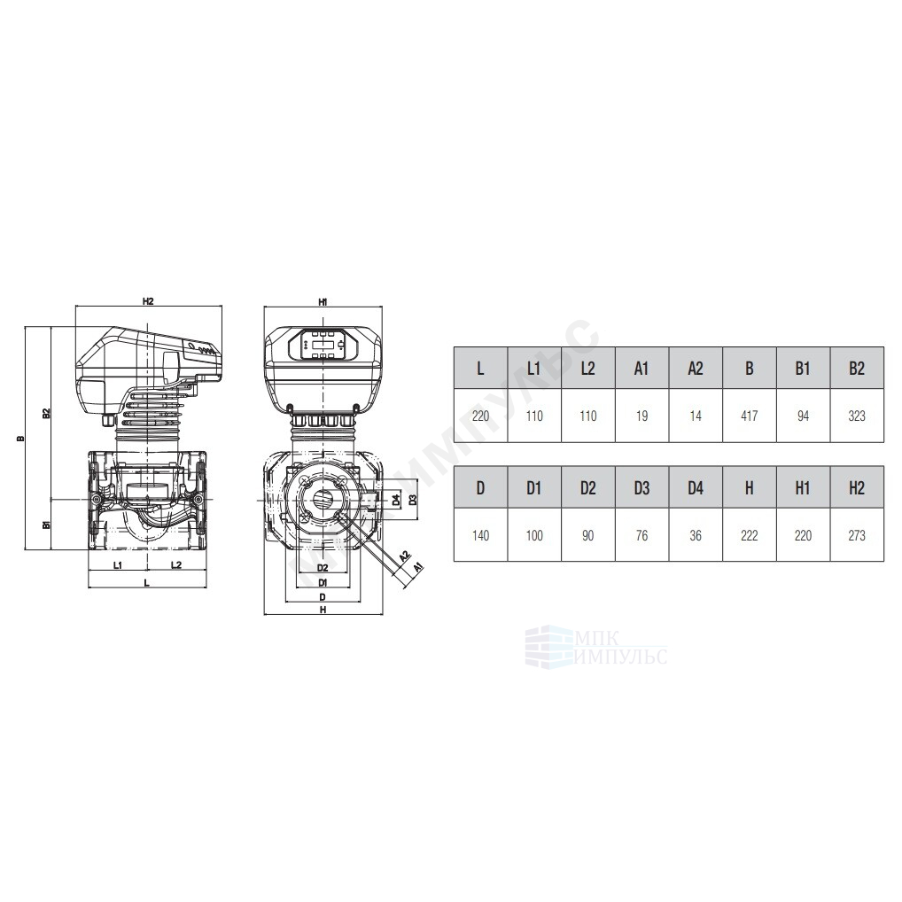 Насос циркуляционный с мокрым ротором для ГВС EVOPLUS B 120/220.32 SAN M PN16 1x220-240В/50/60 Гц DAB 60151163 — изображение 2