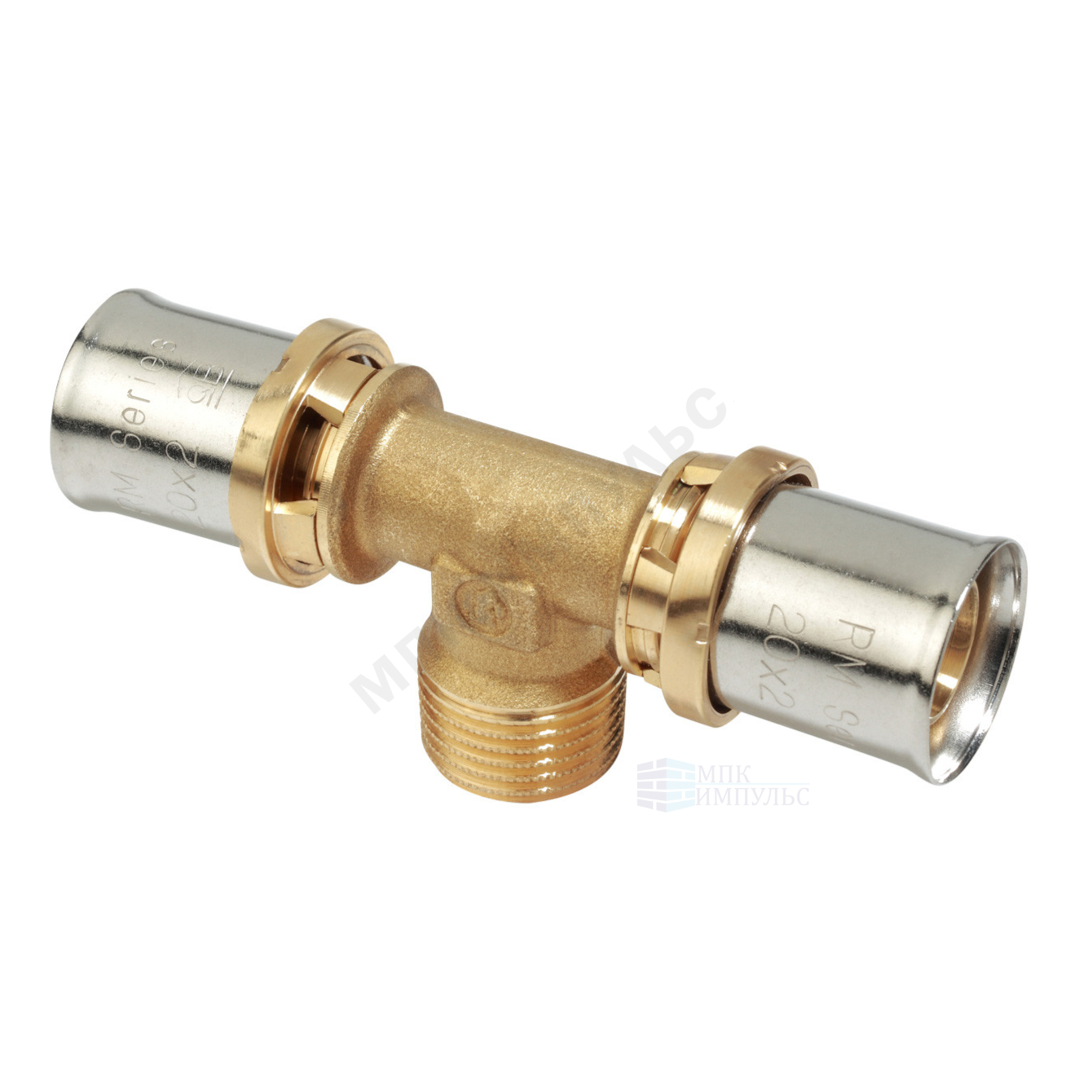 Тройник для МП/PE-X труб латунь пресс Дн 20х1/2"х20 НР RM153 Giacomini RM153Y037