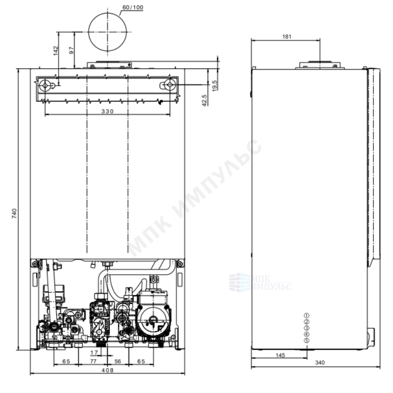Котел настенный газовый 28 кВт двухконтурный CGG-3K-28 Wolf 8615711 — изображение 2