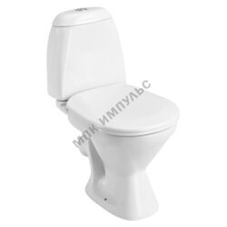 Унитаз-компакт косой выпуск нижний подвод с арматурой 1/реж слив кнопка с сиденьем полипропилен белый Римини Santek 1.WH11.1.758