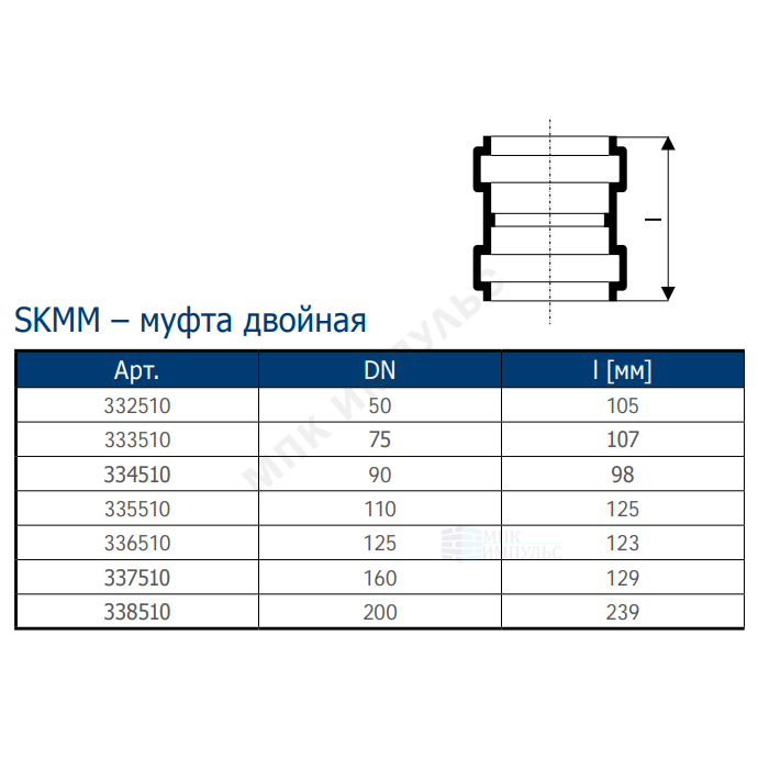 Муфта PP-MD двухраструбная бесшумная светло-серая Skolan Safe SKMM Дн 58 (DN50) б/нап в/к Ostendorf 332510 — изображение 3