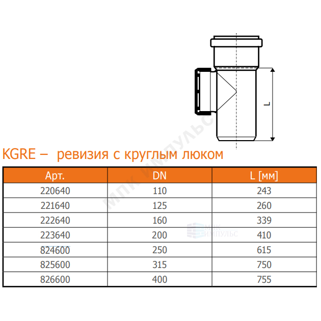 Ревизия НПВХ коричневая Дн 400 б/нап с круглой крышкой KGRE Ostendorf 826600 — изображение 2