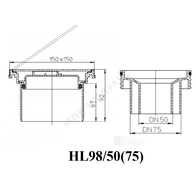Ревизия-прочистка PP-B коричневая Дн 50 б/нап для НПВХ и PP-H HL HL98/50 — изображение 2