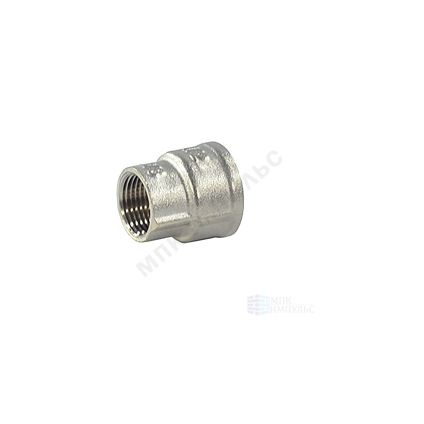 Муфта латунь никель переходная Ду 15х10 (1/2"х3/8") ВР/ВР FN122 SantechSystems