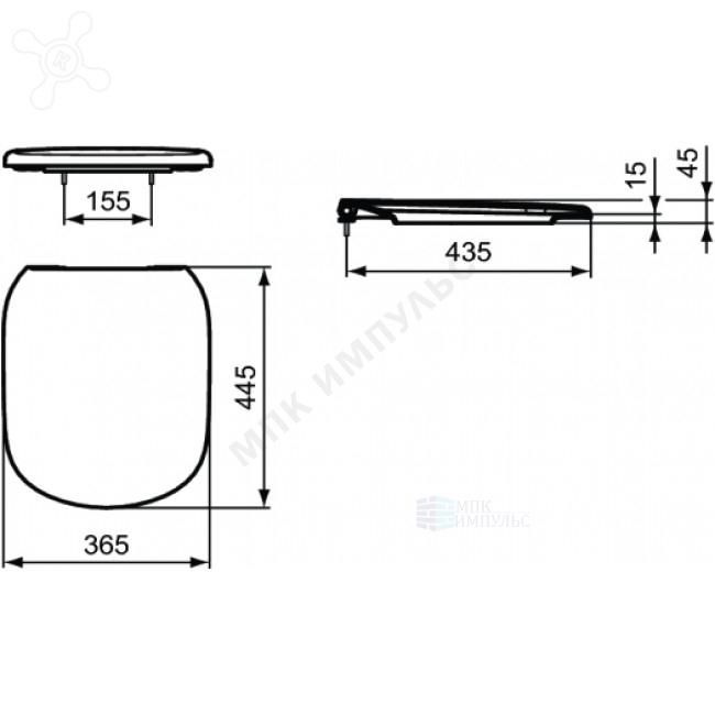 Сиденье для унитаза дюропласт микролифт TESI Ideal Standard T352901 — изображение 2
