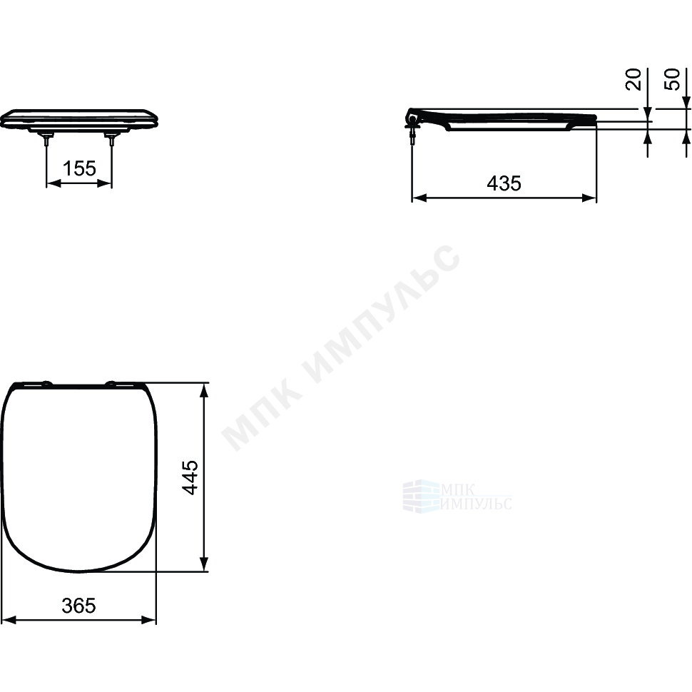 Сиденье для унитаза дюропласт TESI Ideal Standard T352801 — изображение 2